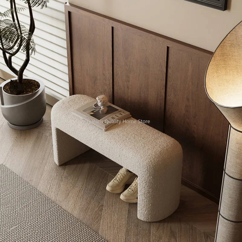 Betreten Sie die Tür, um Schuhe zu wechseln. Hocker kann sitzen, Schuhregal, Lammsamt, Wohnzimmer, Zuhause, Schlafzimmer, Sofa, langes Bett, Endehocker