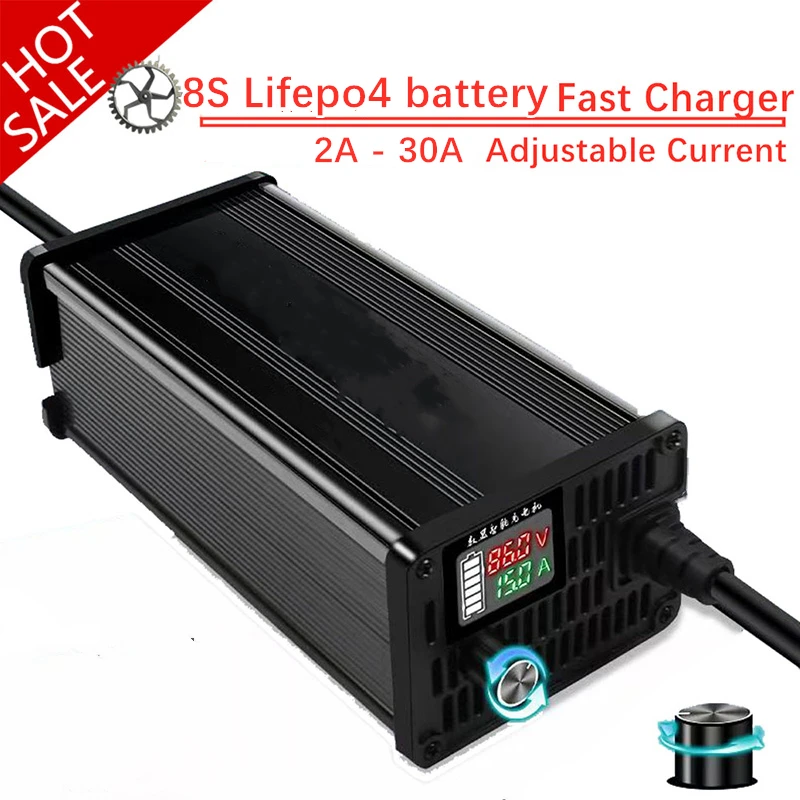 20A/30A Curren Einstellbare 29,2 V Lifepo4 Lithium-Batterie Ladegerät Usd Für 8S 24V 25,6 V LiFePO4 Batterie Schnelle Ladung teile Image