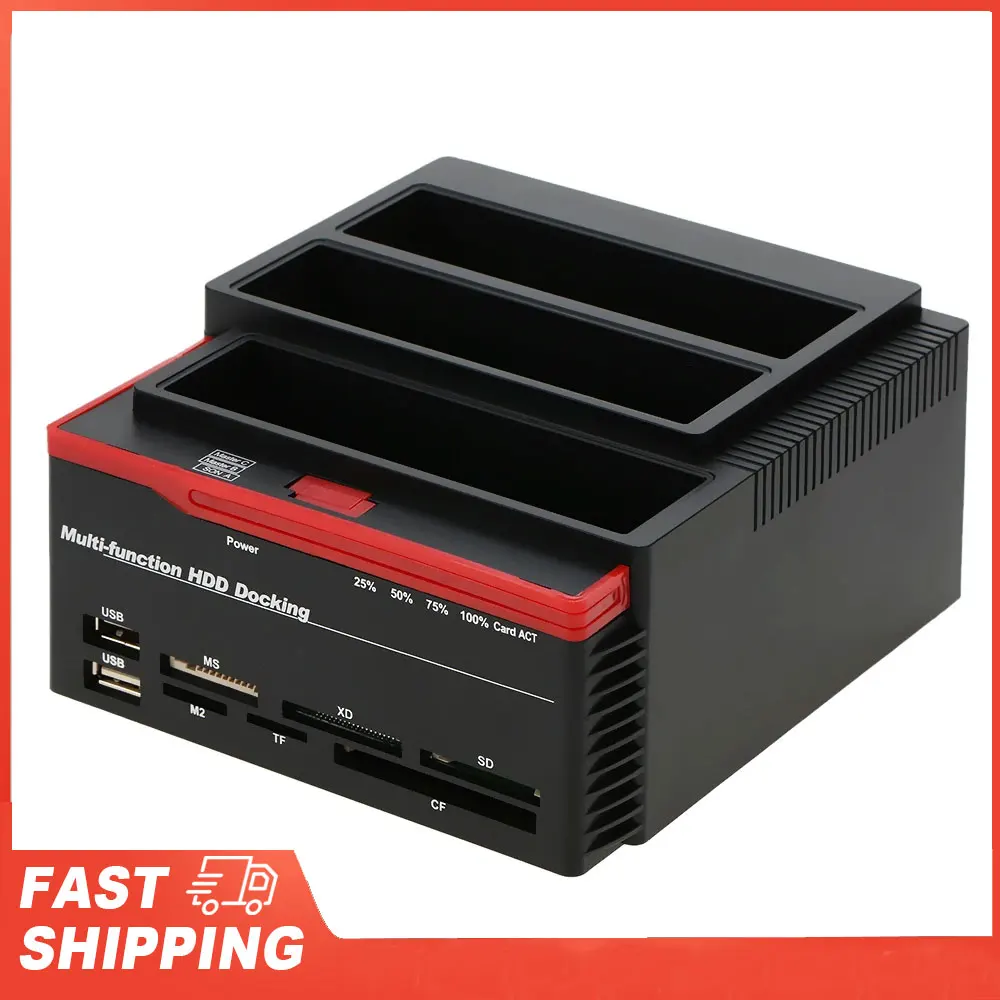 USB 3.0 HDD-Dockingstation Dreifach-HDD-Dockingstation Multifunktionale 2,5/3,5-Zoll IDE&SATA Festplattenbasis Image