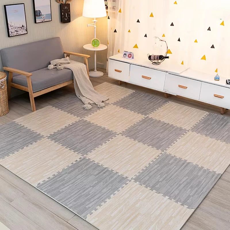 Holz Baby Eva Schaum spielen Fitness studio Puzzle Matte ineinandergreifende Übungs fliesen Krabbel teppich für Kinder Spiel Aktivität weichen Boden 30x30x1cm Image