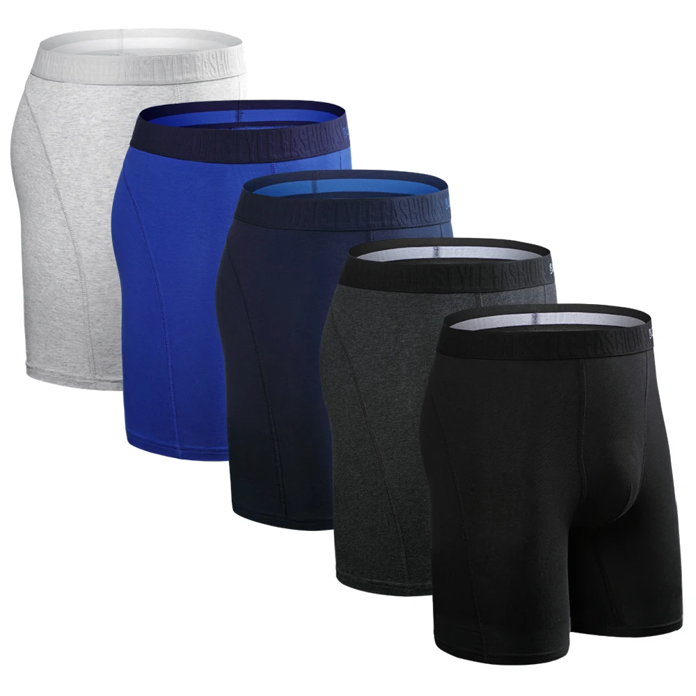 Marke 5 stücke Lot Lange Boxer Männer Unterwäsche Baumwolle Under Lange Bein Unterhose Höschen Für Männer Set Sexy Shorts homme pack Luxus Image