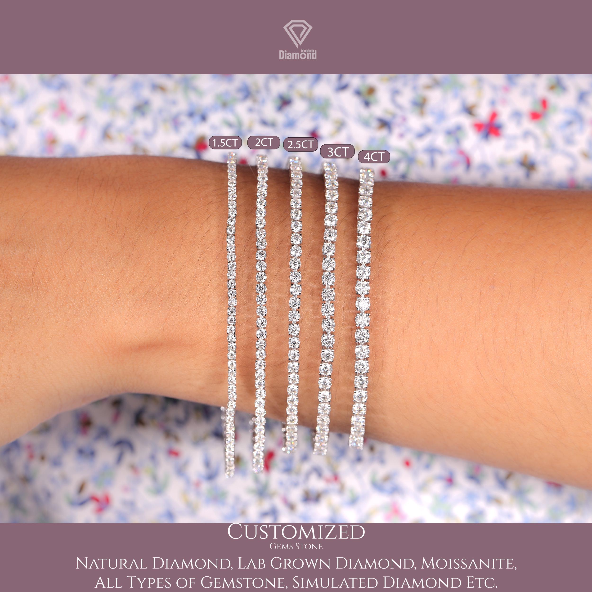 Bracciale tennis con diamanti naturali, bracciale con diamanti veri da 1,5 a 5,0 ct, bracciale Infinity in oro massiccio 14k, bracciale tennis con dia