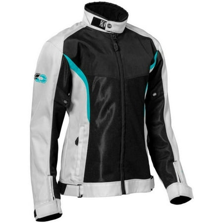 Castle Pulse 2 Womens Textile Motorcycle Jacket Silver/Black/Turquoise SM
