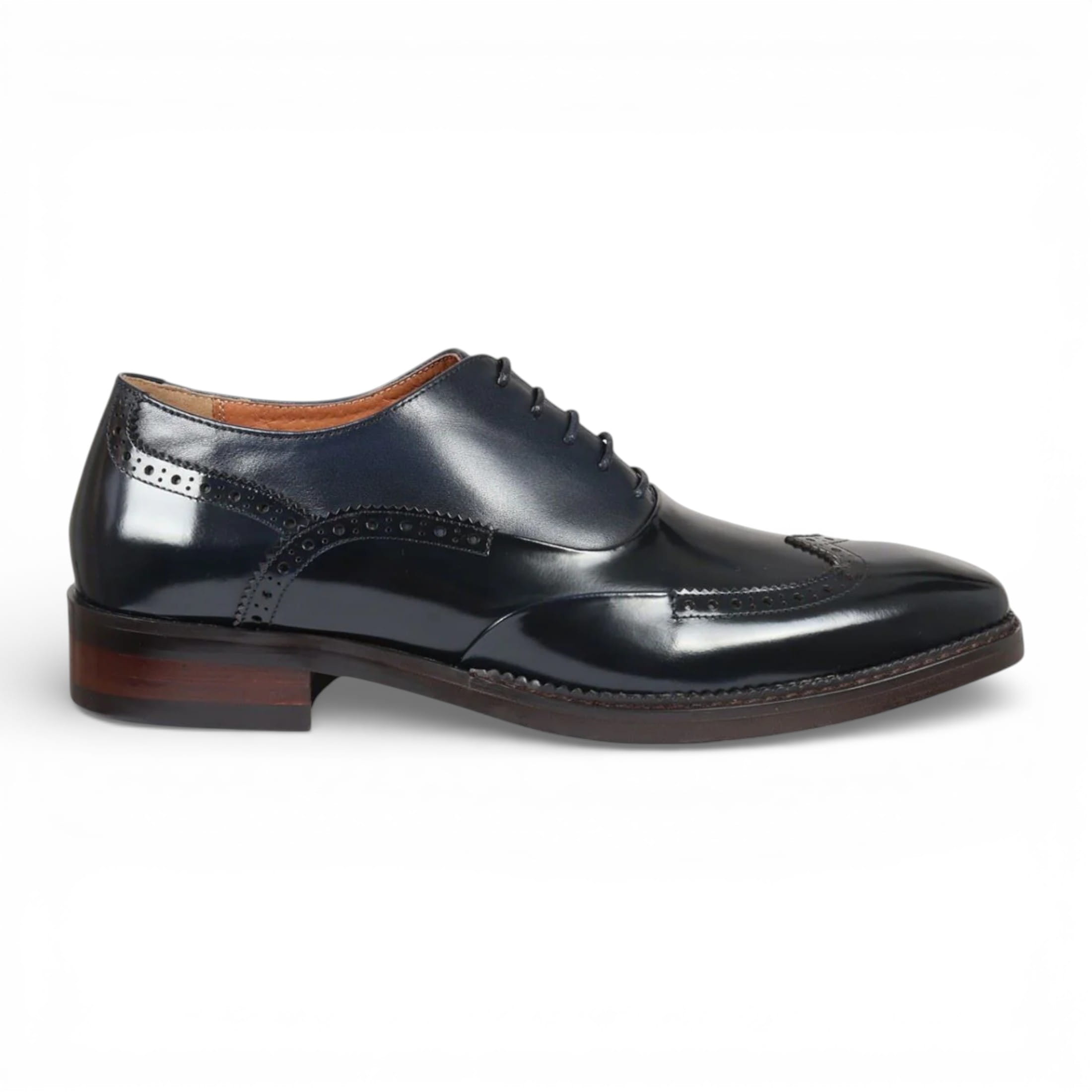 Justin Reess Mens Black Patent Leather Brogue Formal Shoes - Harry - Size EU 42 | Justin Reess Sale | Discount Designer Brands