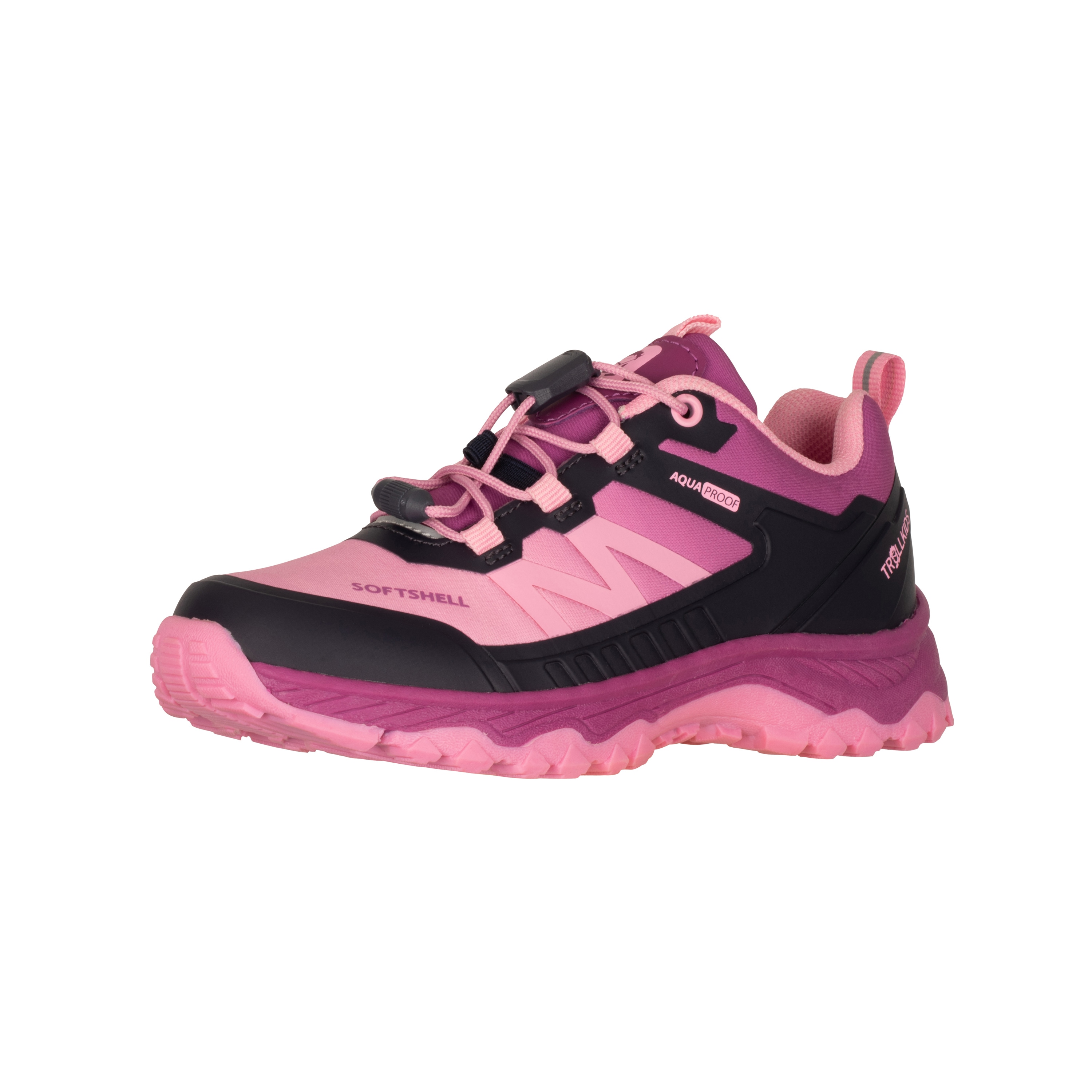Outdoorschuh TROLLKIDS "KIDS SIRDAL HIKER LOW", Kinder, Gr. 34, fresh berry, candy pink, graphite, Synthetik, Schuhe Outdoorschuh, wasserdicht