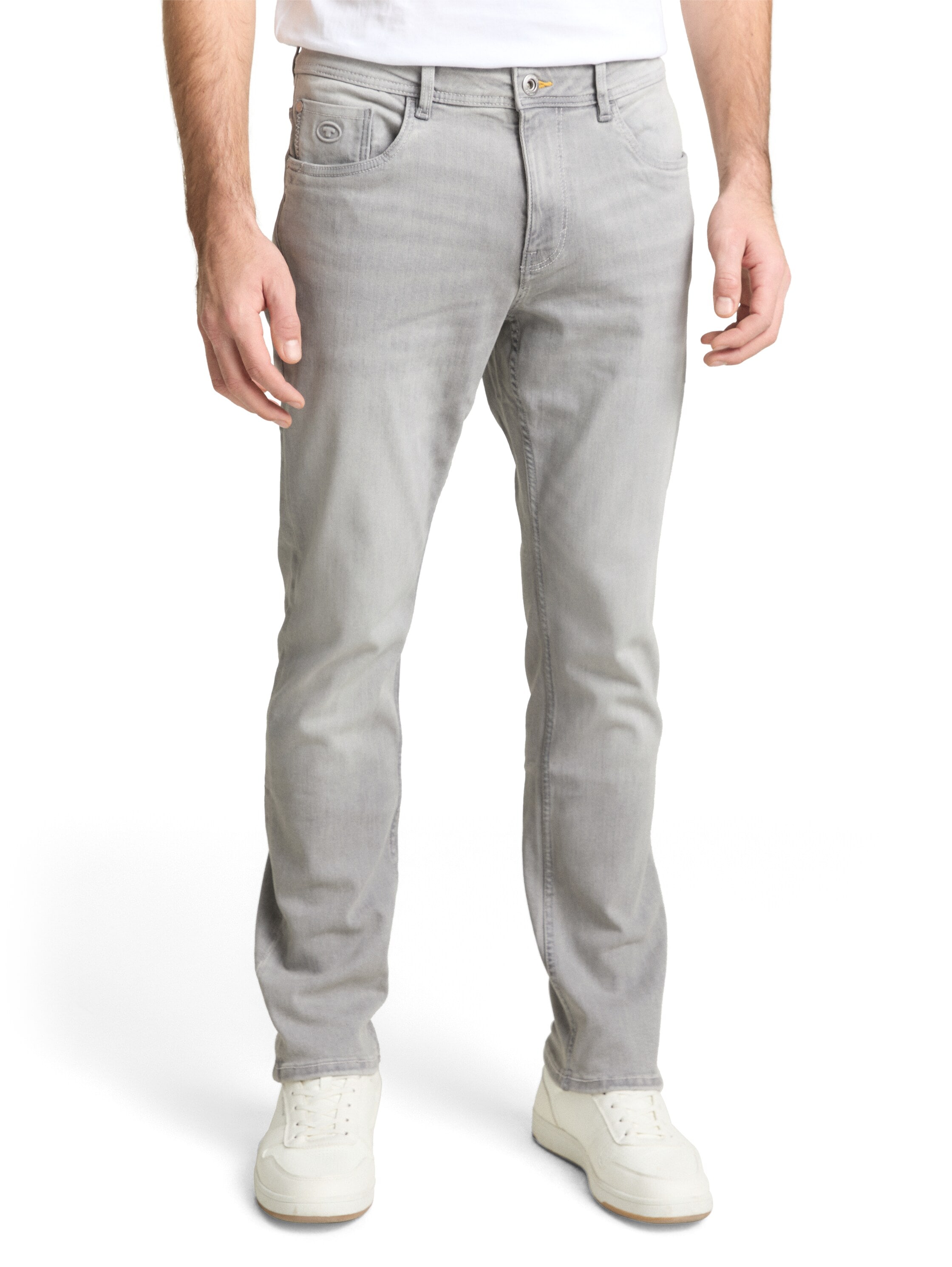Slim-fit-Jeans TOM TAILOR, Herren, Gr. 32, Länge 32, used light stone grau, Denim/Jeans, Obermaterial: 92% Baumwolle, 6% Polyester, 2% Elasthan, slim fit knöchellang, Jeans Slim-fit-Jeans, im Five-Pocket Style