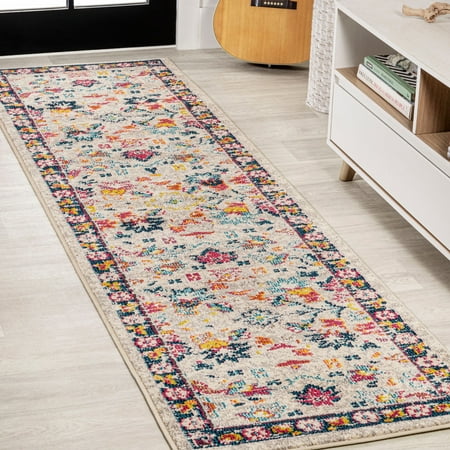 JONATHAN Y MODERN PERSIAN 2 x 8 Runner Rug Boho Floral - Beige/Multi MDP200B-28