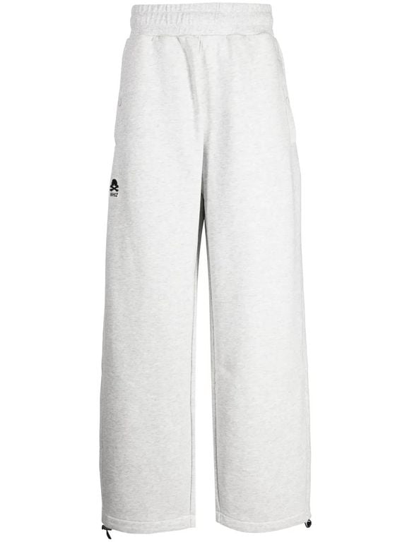 Logo-Appliqué Wide-Leg Trousers - White - Izzue Pants