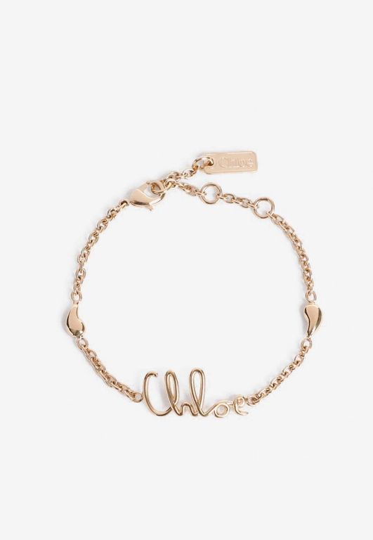 Brass Bracelet With Logo-Charm - White - Chloé Bracelets