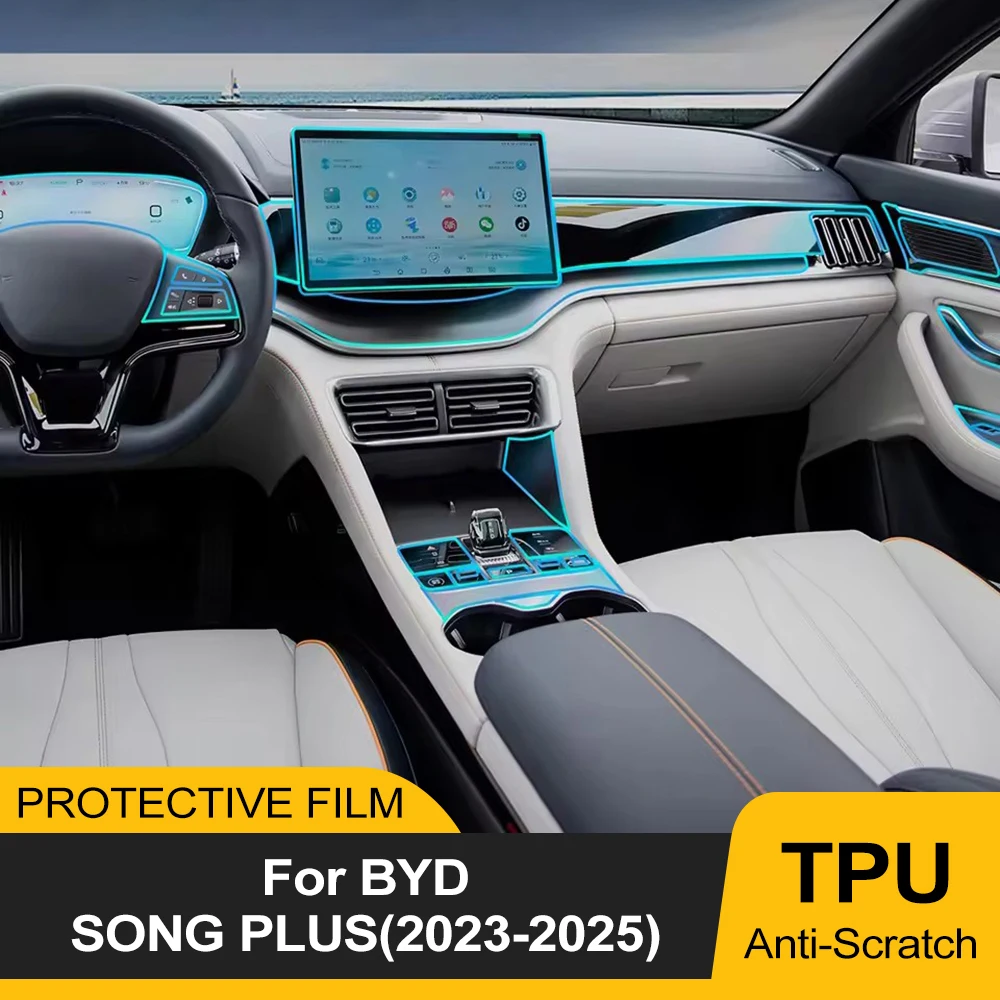 Auto Trasparente TPU Anti-Graffio Pellicola Pre-Cut Nav Strumento Schermo LHD RHD Per BYD Seal U/Sealion 6/Song Plus DM-i EV 2021-2025