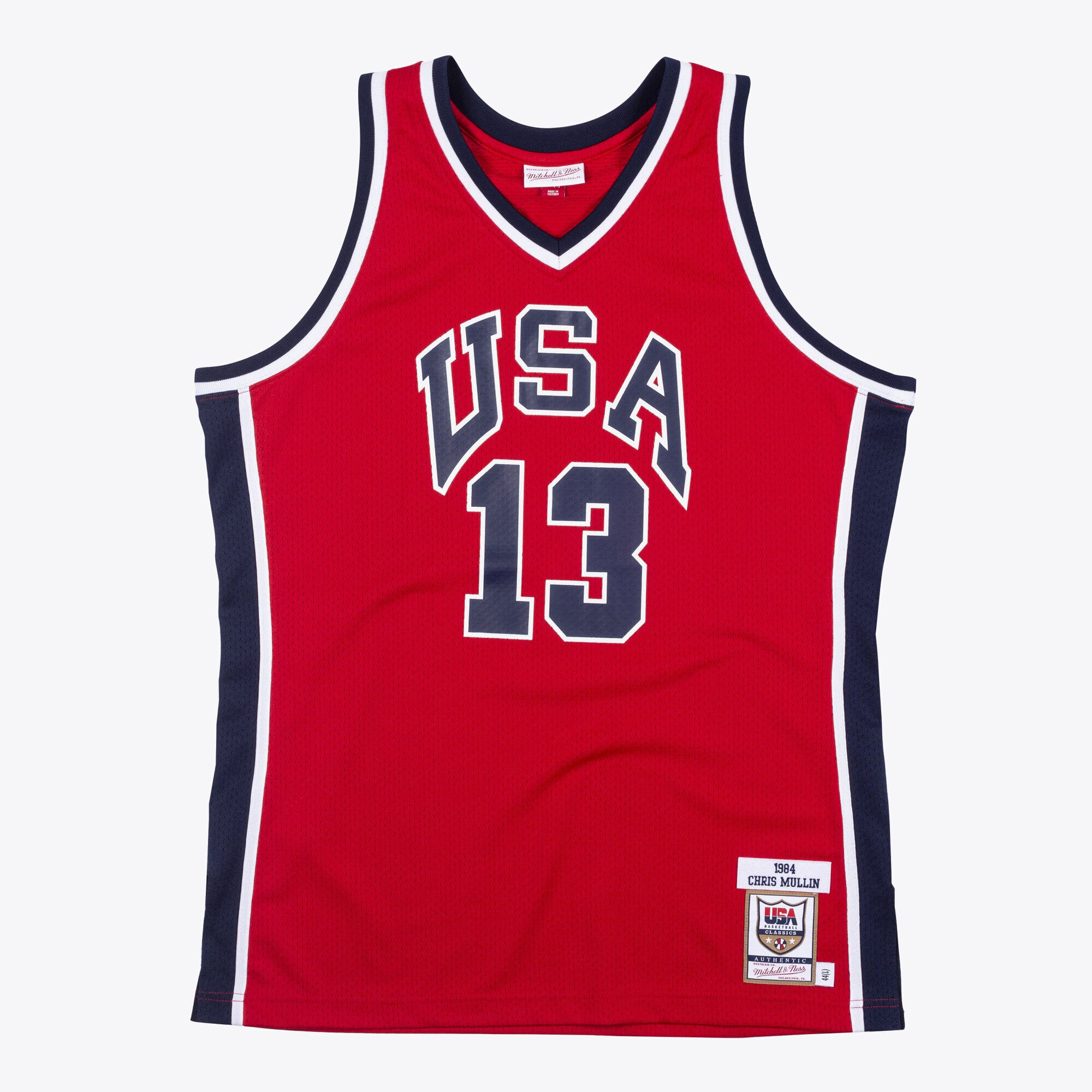 Maillot Authentic USA Basketball 1984 Mitchell & Ness – Rouge – Chris Mullin - Homme Taille: XL