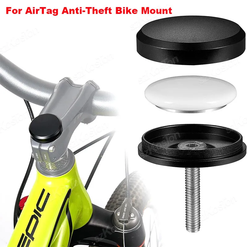 Für AirTag Anti-Diebstahl Fahrrad Halterung Fahrrad Gabel Unten Rohr Headset Top Cap Halter für Air tag Wasserdichte Schützen fall Image