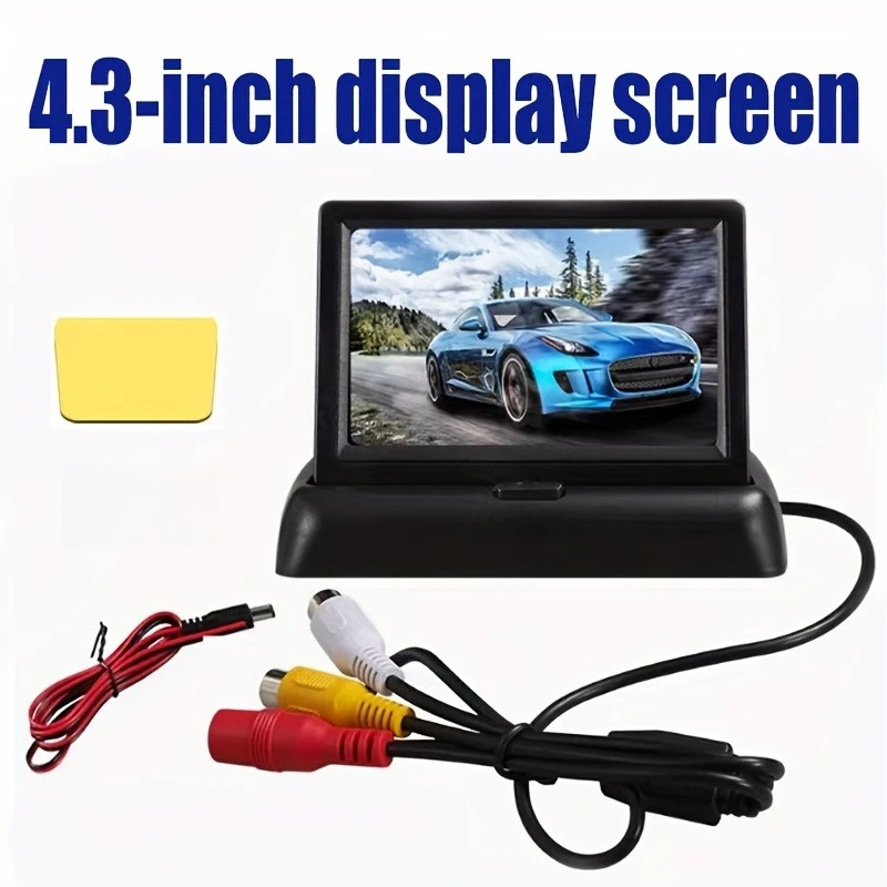 10,92 cm faltbarer Bildschirm mit AV-Kabel – Kombination aus Auto-Rückspiegel und Rückfahrkamera, 10,92 cm Bildschirm, 36 V, sicherer Betrieb Image