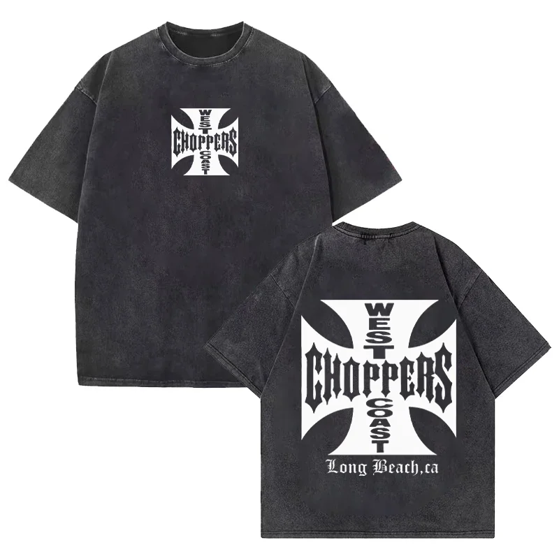 Paul Walker Shirt West Coast Choppers Vintage Washed T-Shirt Männer Frauen Hip Hop Streetwear Übergroße Kurzarm-Baumwoll-T-Shirts