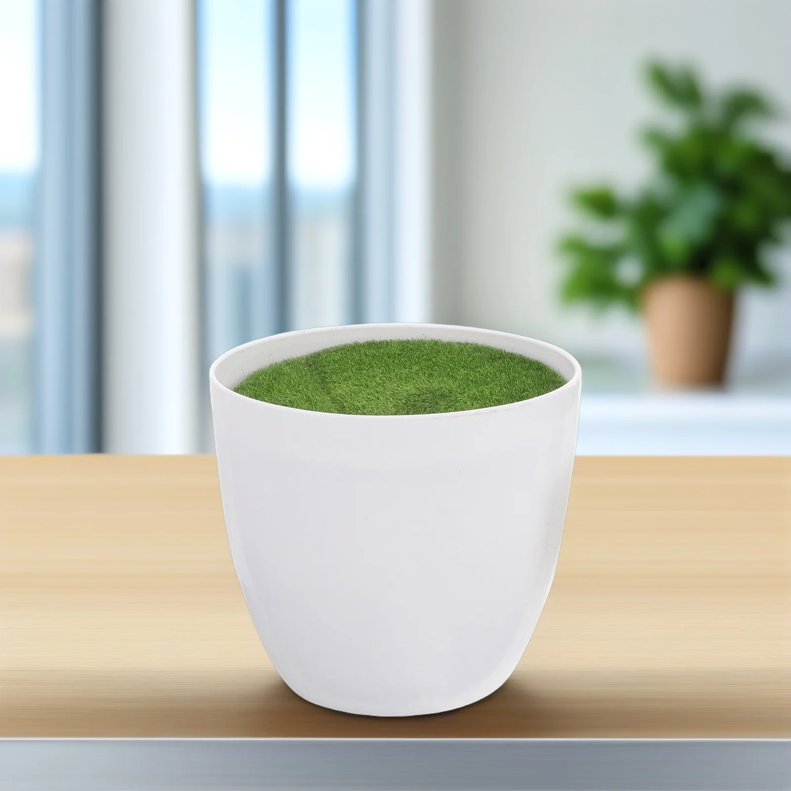 4 Stück Künstliche Mini-Blumentöpfe mit Natürlichem Design für Schlafzimmer und Flur, Kleine Pflanzendekoration Image