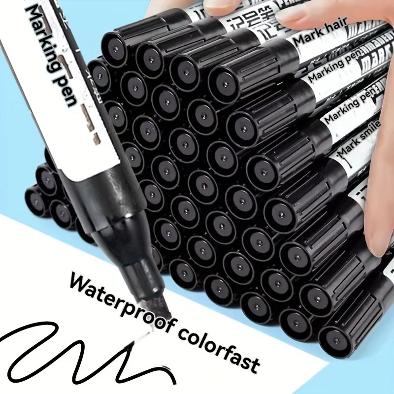 10 Stück wasserfeste Marker, 2 mm feine Spitze – ideal für Papier, Stahl, Glas – perfekt für den Schul- und Bürogebrauch, reibungsloses Schreiberlebnis Image