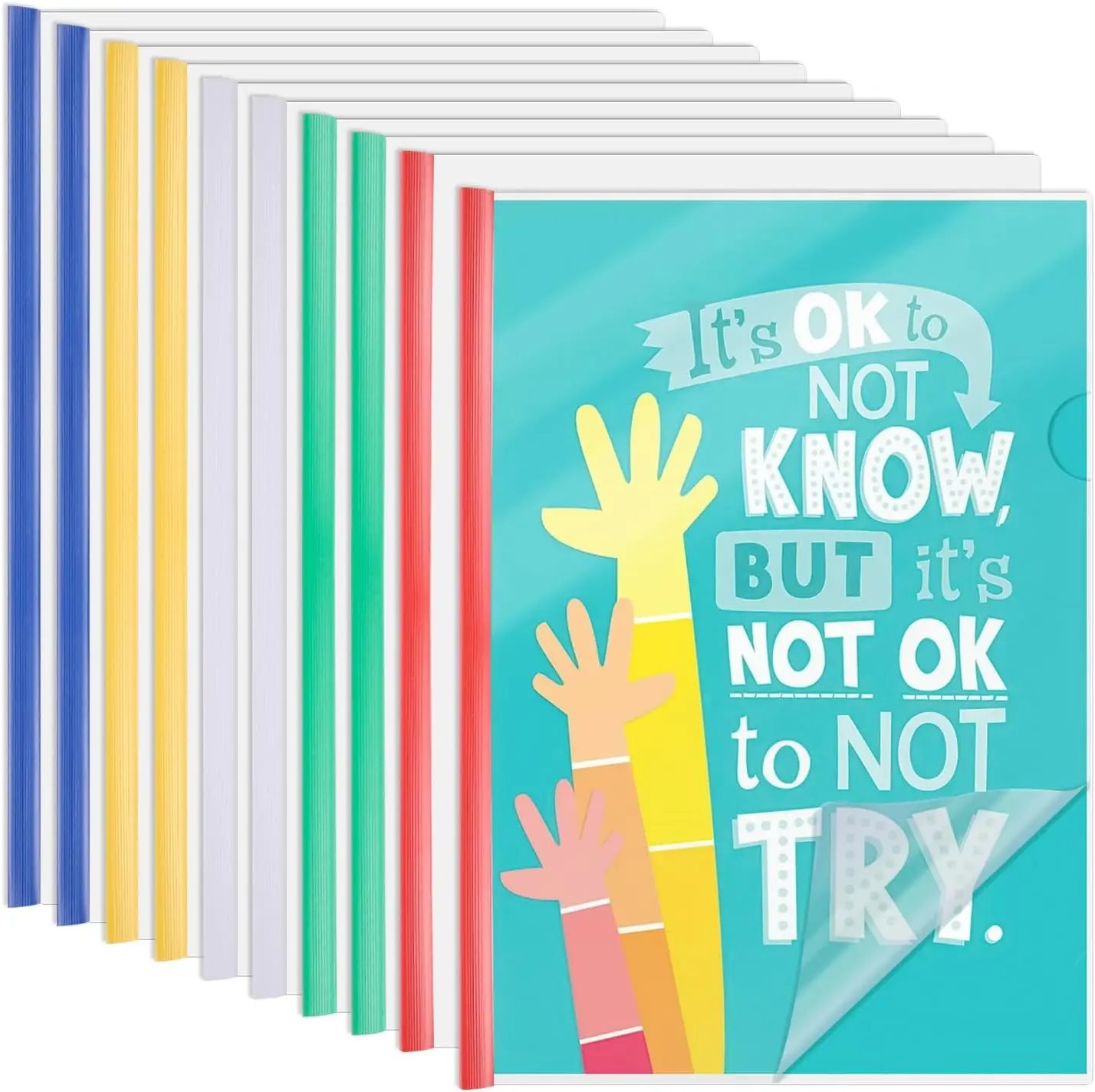 10 Stück transparente Berichtshüllen mit Schiebestangen, Report-Ordner mit transparenter Abdeckung für die Präsentation, Lebenslauf, Dateienordner, Ordner Image