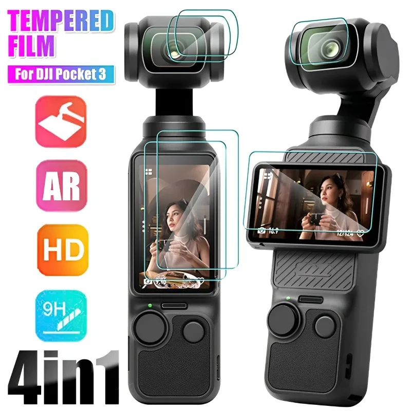 4IN1 for DJI OSMO Pocket 3 Tempered Glass Film AR Anti-reflective Film Lens Screen Protective Films for DJI Pocket 3 Accessories Image