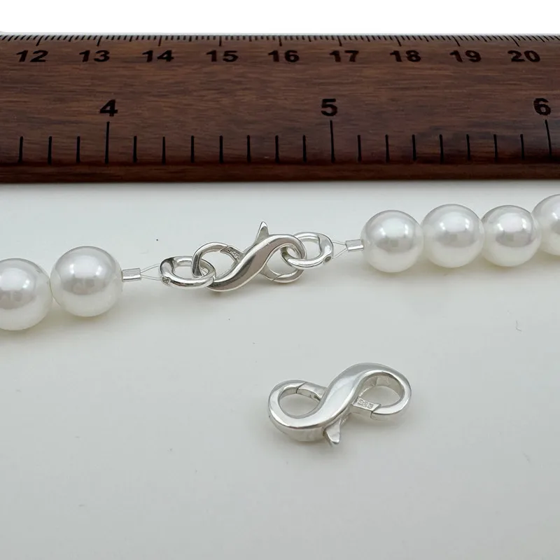 1PCS Solid 925 Sterling Silver Clasp Spring Connector Double Ended DIY Jewelry Making Accessories Finding Image