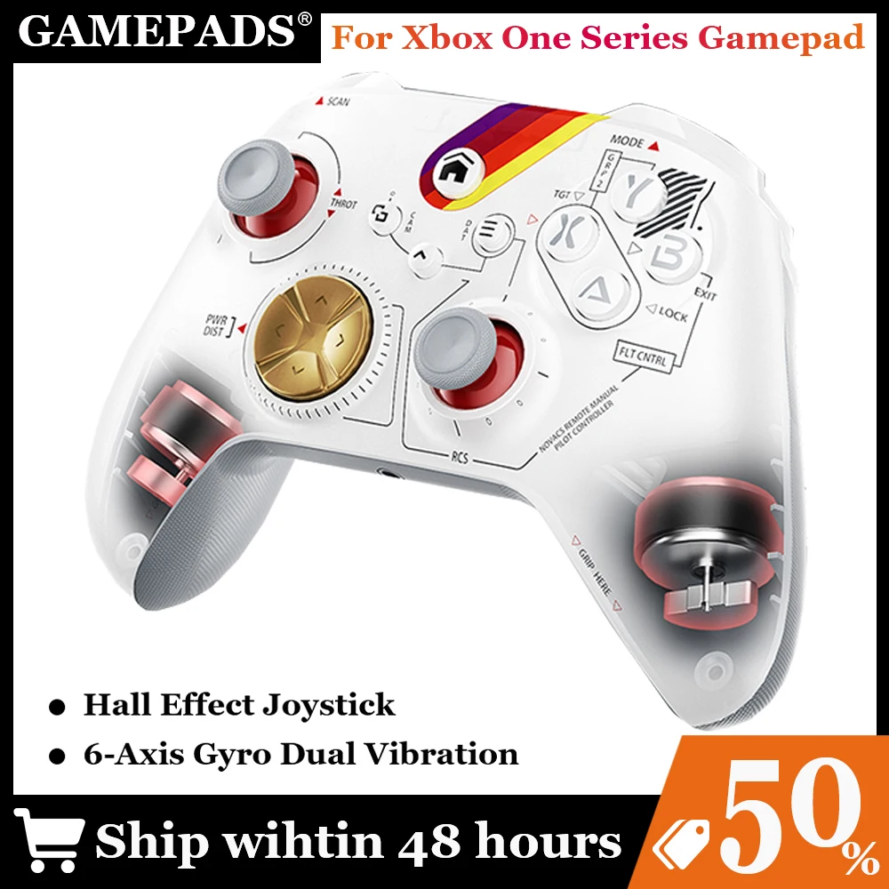 Gaming-Gamepad für Xbox One Series X/S PC mit 6-Achsen-Gyro-Sensor Dual Vibration Hall-Effekt Wireless Game Controller Image