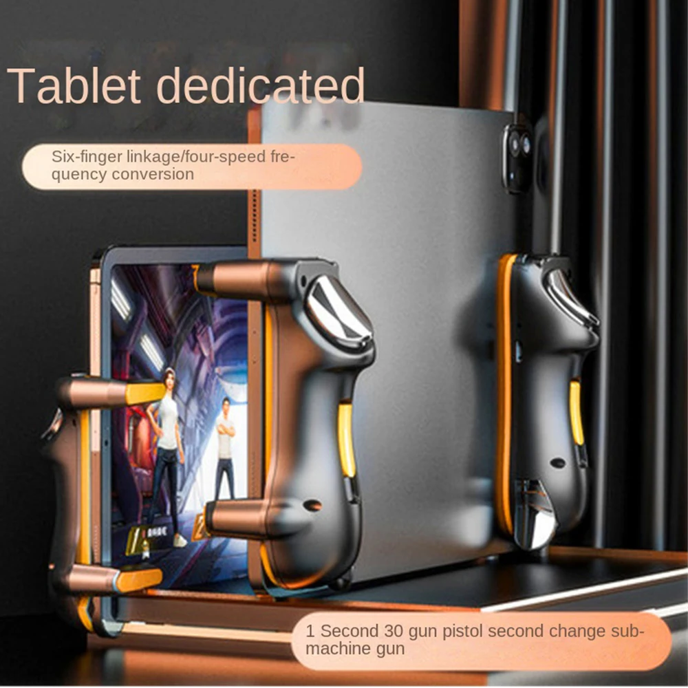 Sechs Finger Ipad PUBG Controller Kapazität Einstellbare Handy-Spiel Trigger L1R1 Taste Gamepad Joystick Grip Tablet Zubehör Image