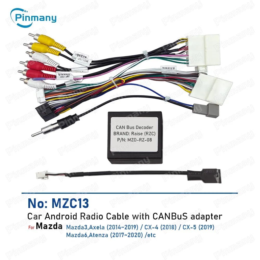 Pinmany Autoradio-Kabel, 16-poliger Stromkabelbaum-Anschluss, CAN-Bus-Adapter MZD13 für Mazda 3 6 Axela CX-4 CX-5 Atenza Image