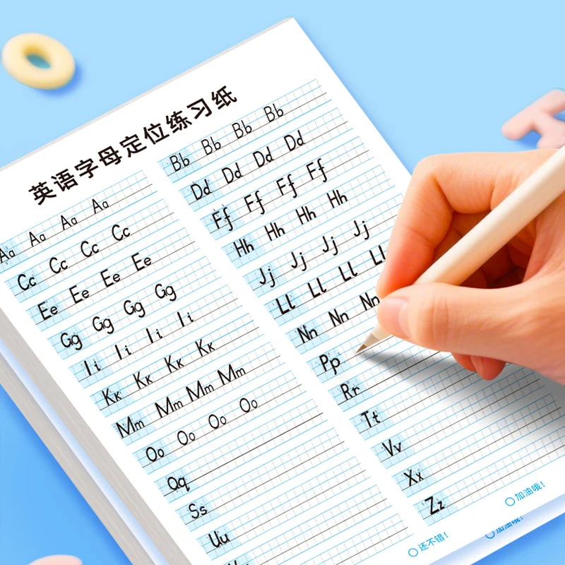 Tägliche Einseitige ABC-Alphabet-Übungspapier-Arbeitsbücher, englische Buchstaben, A-Z, für Kinder und Erwachsene, frühes Schreiben, Fähigkeiten, Lernen Image