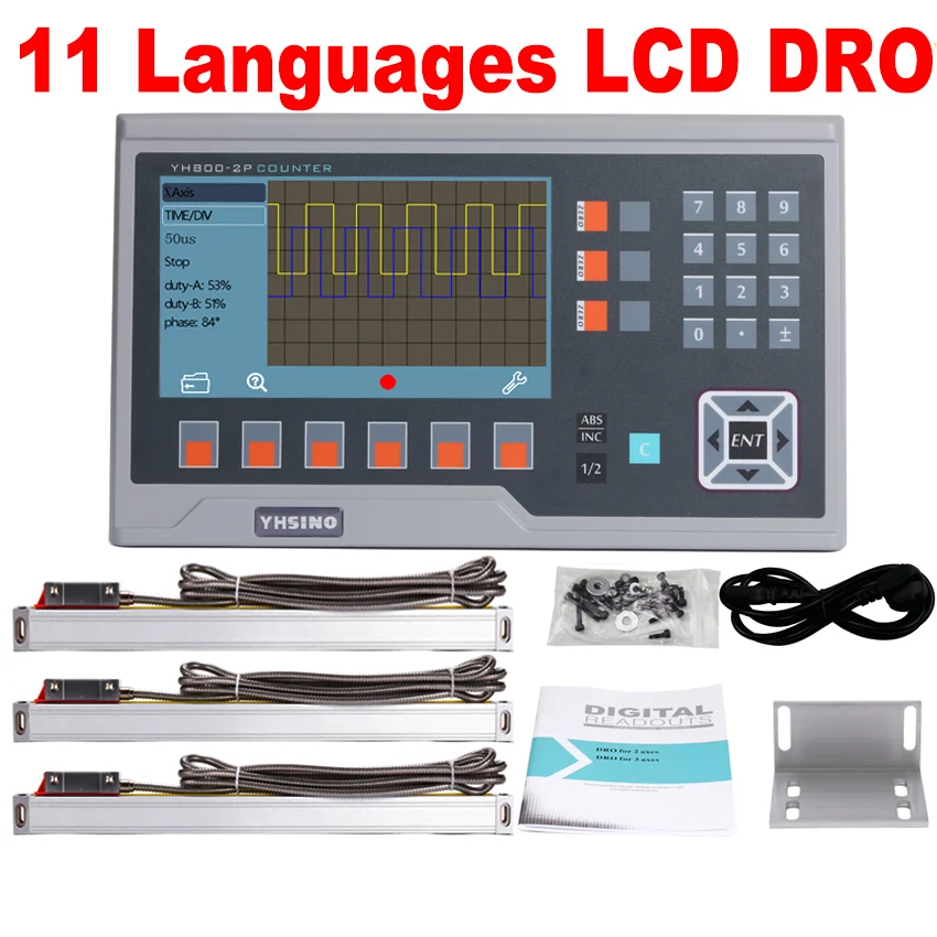YH800-3P Multi-Sprache Große LCD Metall Digitalanzeige YIHAO GD Display und 3PCS 5U Linear Linien 300 400 500 600 700 800 900 1000 Image