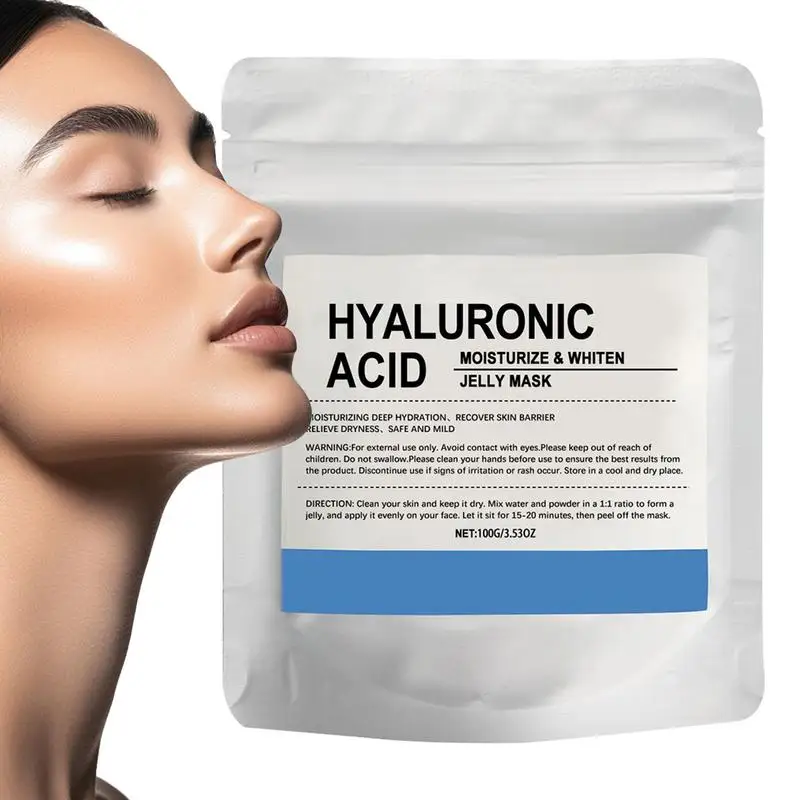 Hyaluronsäure-Pulver, kosmetische Seren, Puder, reine, feine Zutat, feuchtigkeitsspendendes Nahrungsergänzungsmittel, wasserlösliche Hautpflege Image