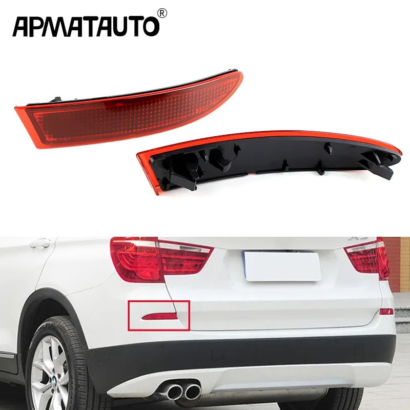 2 Stück 63147217315 , 63147217316 Für 2010-2017 BMW X3 F25 Pre-LCI Hinten Stoßstange Reflektor Rauch Objektiv Abdeckung Links Rechts Auto Zubehör Image
