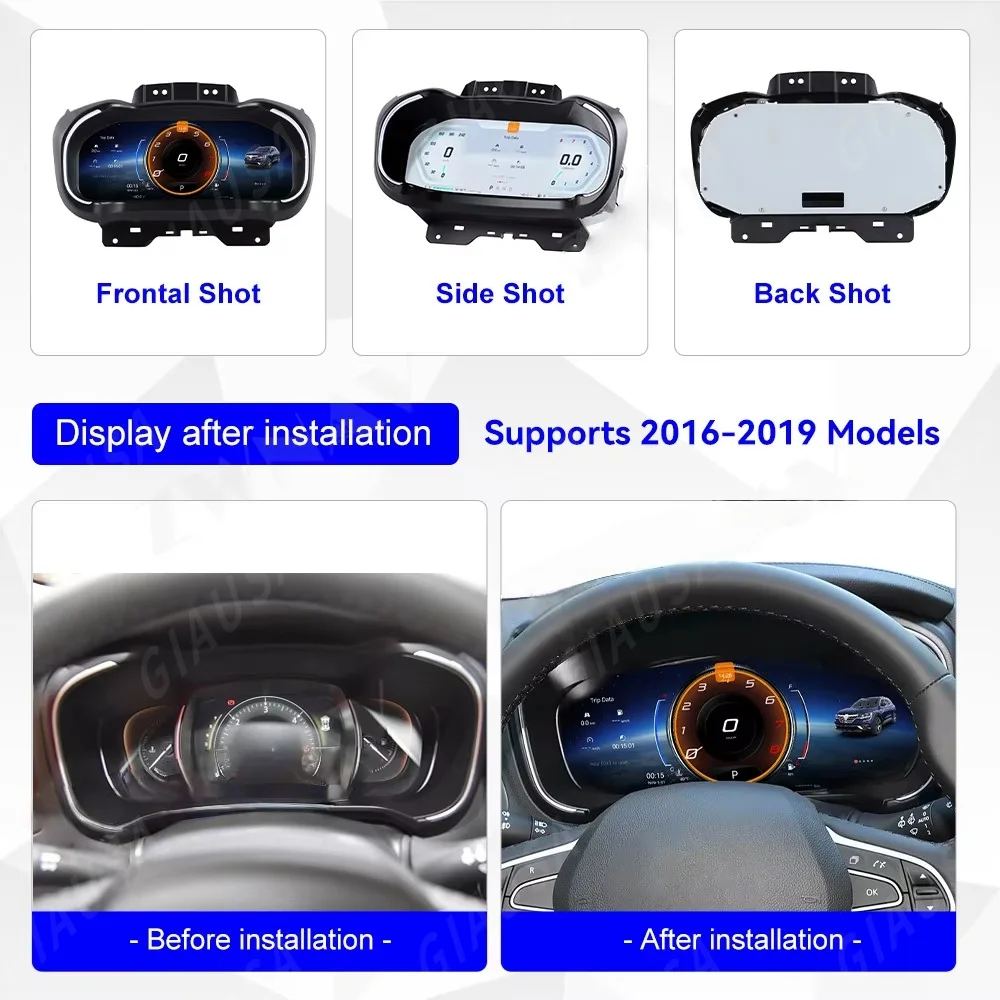 Neue 12,3 Zoll für Renault Megane 4 Samsung Koleos Talisman 2016 2017 2018 2019 Tachometer Digital Cluster Virtual Image