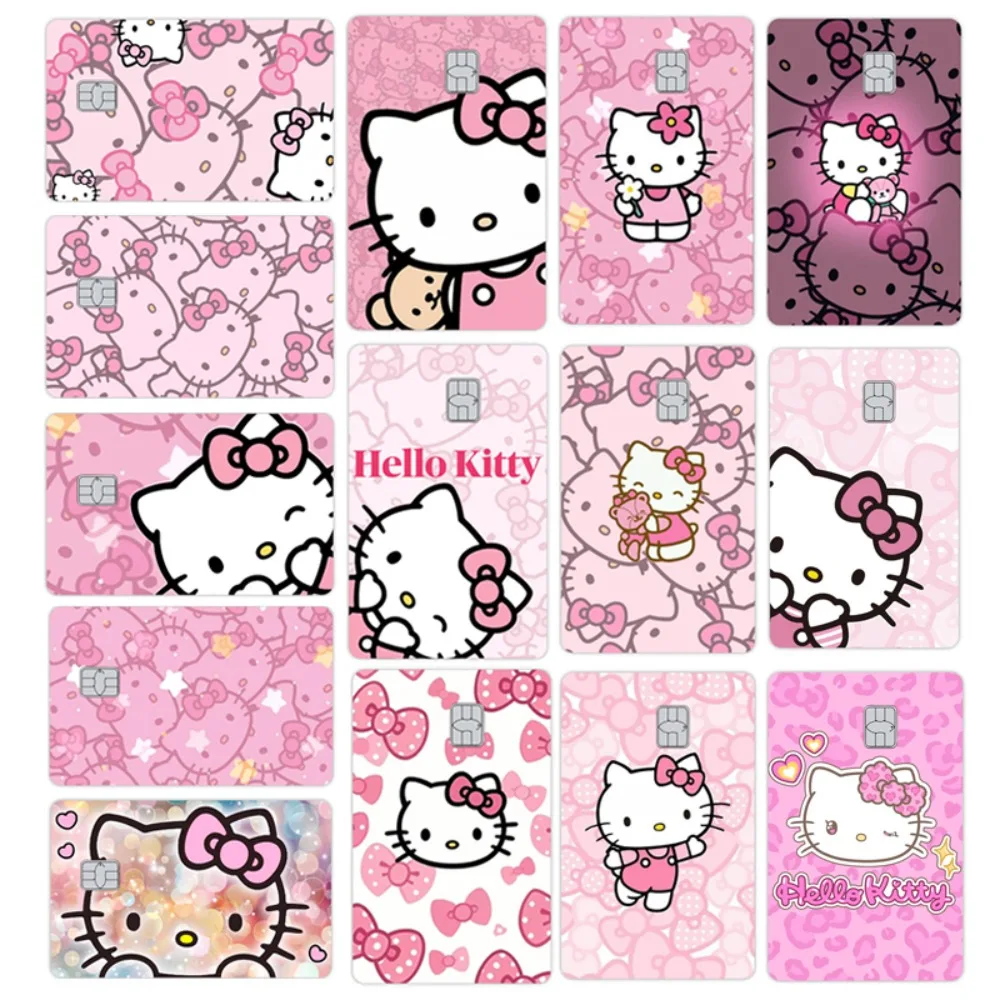 Süße Kitty Bank Kreditkarte Haut Aufkleber Bus Metro Karte Matt Rosa Klein Groß Kein Chip Selbstklebende Aufkleber Aufkleber Dekoration Image