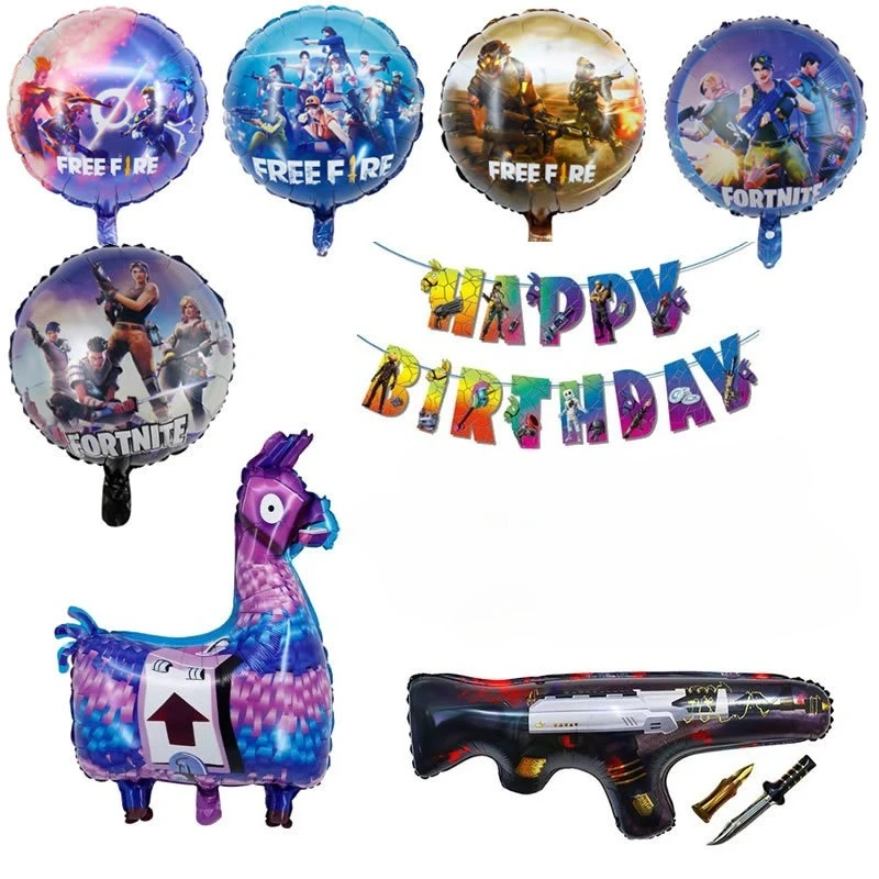 Fortnite Luftballons Set Schießspiel Ballons Geburtstag Banner Party Dekoration Cartoon Alpaka Lama Cosplay Ballon Weihnachtsgeschenk Image