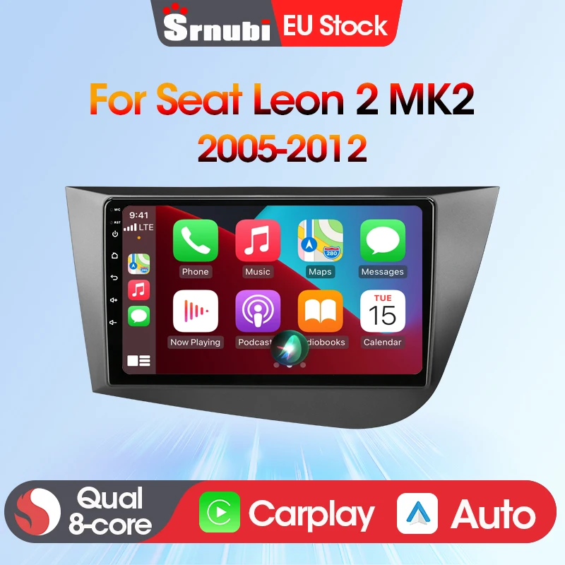 Srnubi Android Autoradio Für Seat Leon 2 MK2 2005-2011 Bluetooth Carplay Multimedia Player GPS Navigatian 2Din Stereo kopf Einheit Image