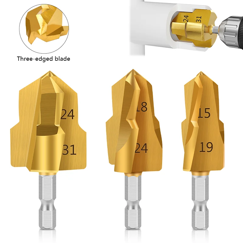 1–3 Stück PPR-Hebe-, Stufenbohrer, Sechskantschaft-Wasserrohr-Verbindungswerkzeug, 20/25/32 mm Image