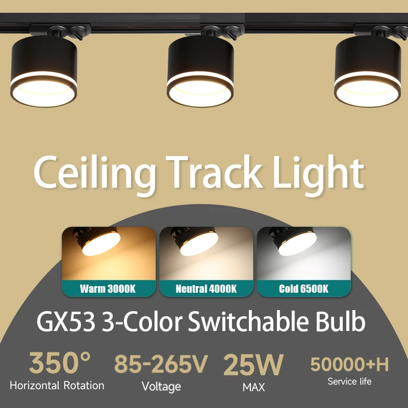 Led Spot GX53 Decke Lampe Indoor Decor Track Licht Drehbare Scheinwerfer Für Wohnzimmer Schlafzimmer Shop Kronleuchter LED Spot Lichter