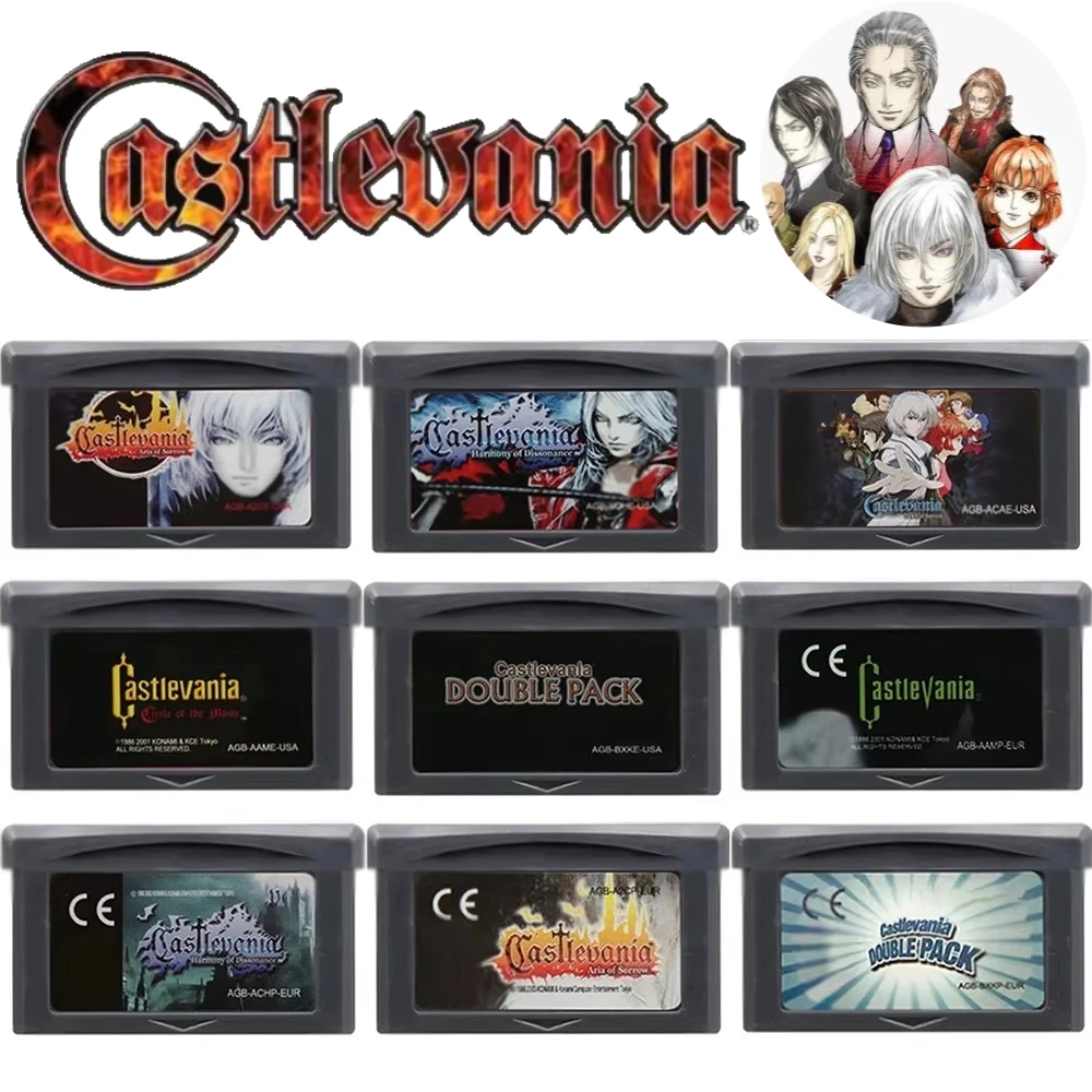 popular Hot 32 Bit Video Game Cartridge Game Console Memory Card Asia of Sorrow Dissonance for GBASP NDSL Castlevania GBA Game