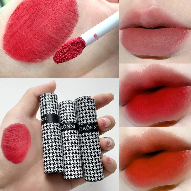 Hahnentritt-Lippenschlamm, Heldin, Lippenschlamm, matt, matt, für Lippen und Wangen, Mehrzweck-Rouge-Lippenstift, Antihaft-Cup, langanhaltender Lippenstift Image