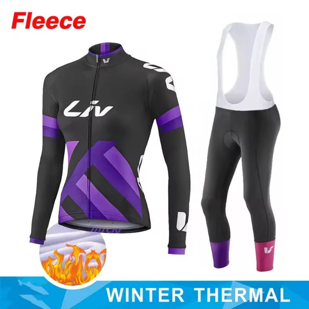 Maillot de cyclisme LIV 2025 pour femmes, vêtements de vélo en polaire thermique chaud, vêtements de sport de vélo de montagne, vêtements de sport de plein air, manches longues, Ropa Ciclismo Mujer