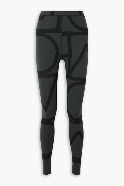 Printed Stretch-jersey leggings - Black - Totême Pants