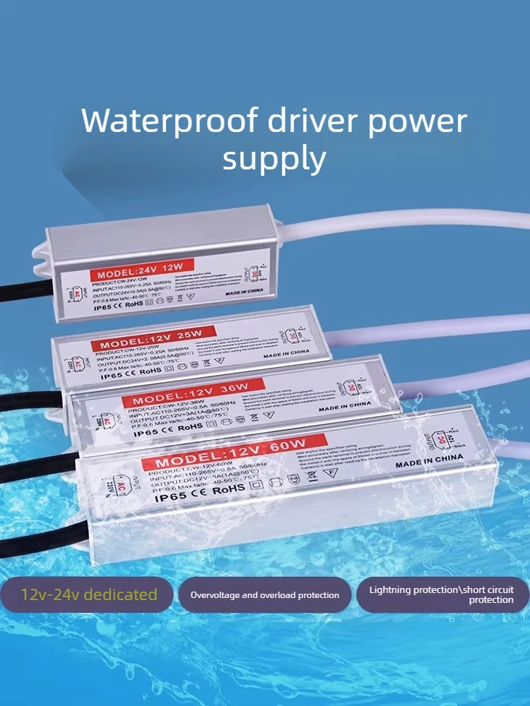 Alimentatore impermeabile AC/DC IP67 per illuminazione, driver LED da esterno DC12V 24V, trasformatore di alimentazione 36W 150W 24W 400W 300W 200W 100W