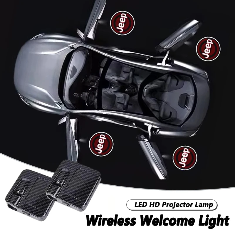 2 Pezzi Luci di Benvenuto per Portiere Auto, Proiettori Accessori per Jeep Renegade Compass Grand Cherokee Wrangler Patriot Rubicon