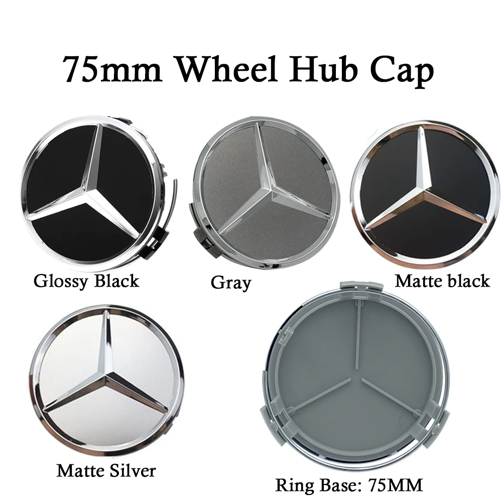 4 pezzi 75mm ABS per Mercedes Benz AMG W203 W206 W220 W205 W211 W212 W204 W213 Coprimozzi Centrali Ruota Auto con Emblema Benz, Ricambi Cerchioni