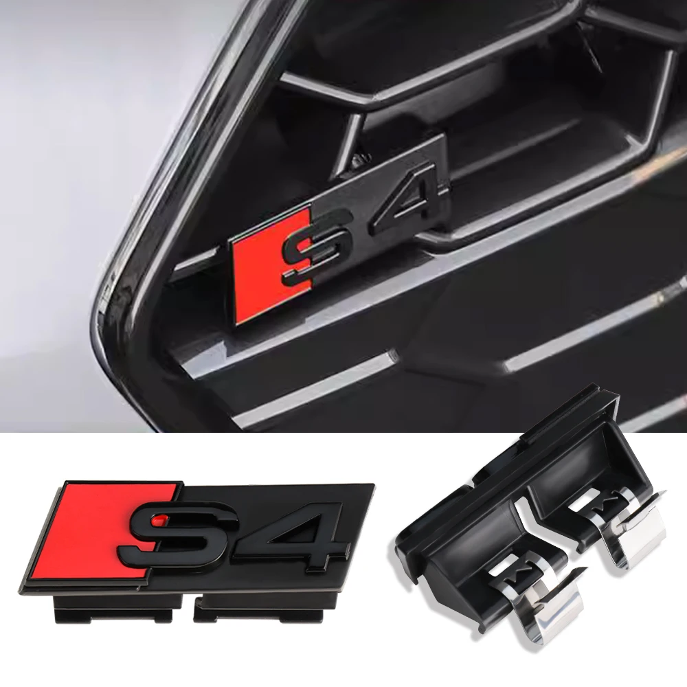 Emblema 3D in Metallo con Logo S3 S4 S5 S6 S7 per Griglia Anteriore Auto, Accessori per Audi Q3 Q5 Q7 A1 A2 A3 A4 A5 S3 S5 SQ5 SQ7 TT S Line