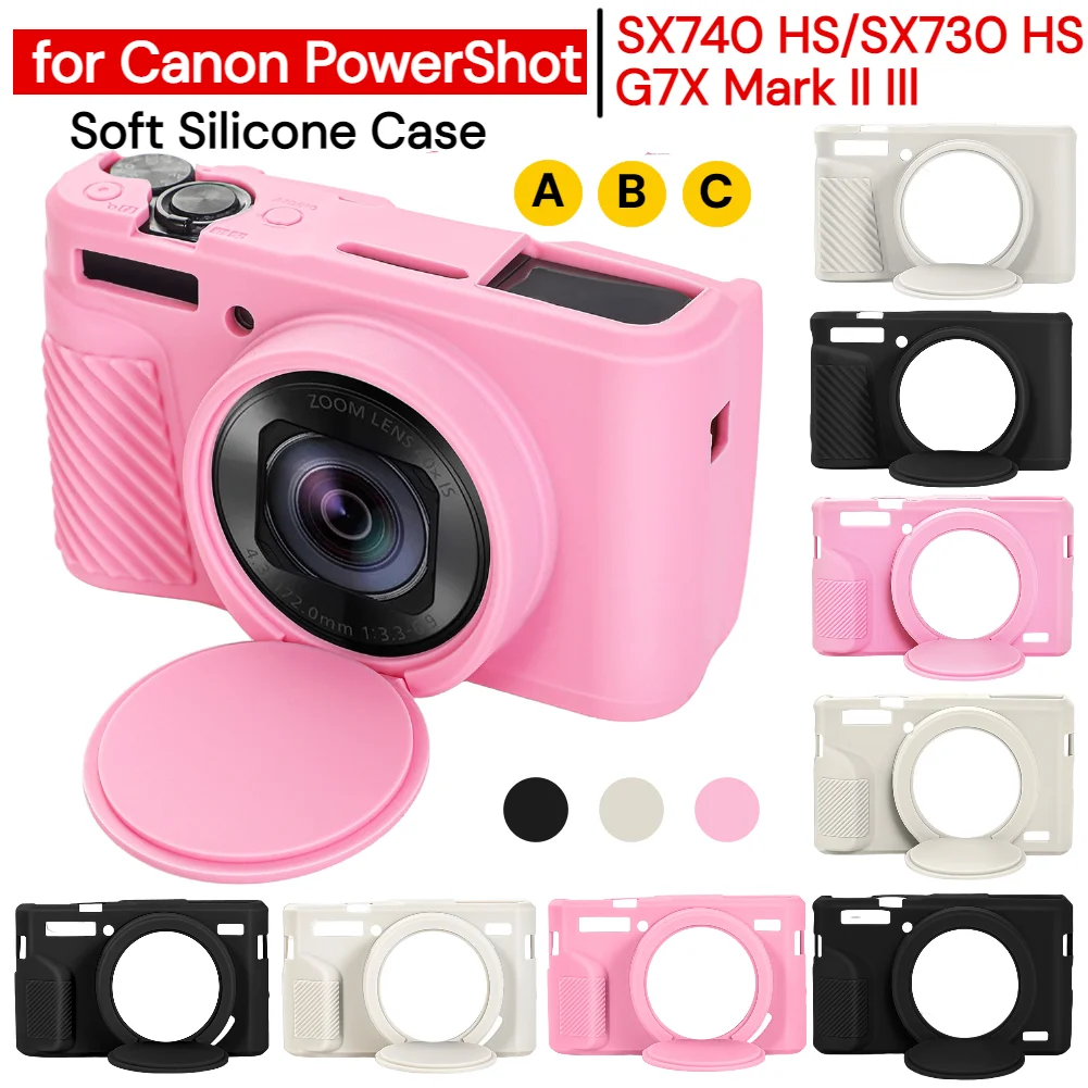 Für SX740HS SX730HS Weiche Gummi-Silikonhülle für Canon PowerShot G7X Mark Il IIl Armor Body Cover Skin mit Linsenschutz Image