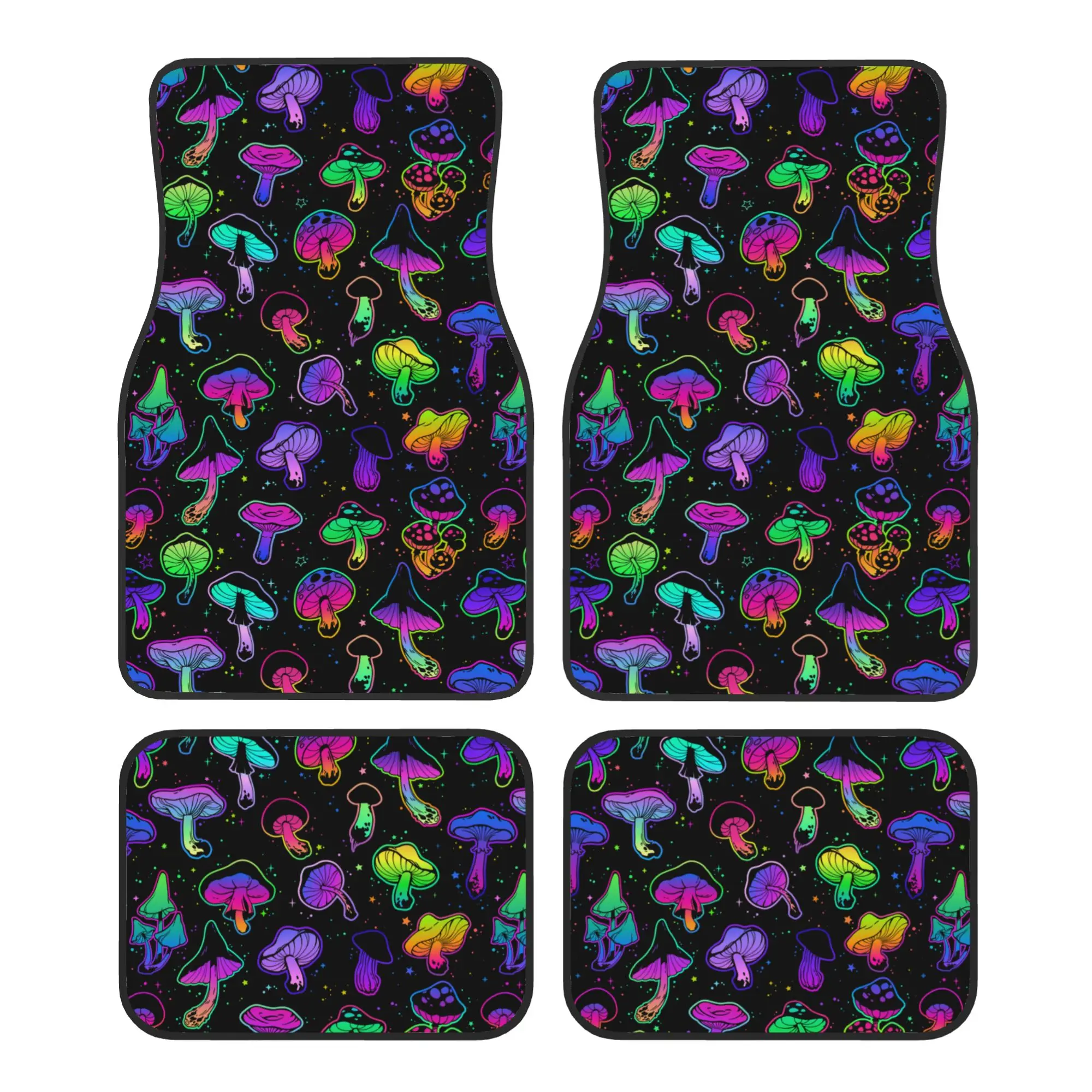 Pilz-Autofußmatten 4-teilig Universelle Vorder- und Hinterfußmatten mit Rutschfester Gummirückseite Auto-Zubehör Dekoration Allwetter Image