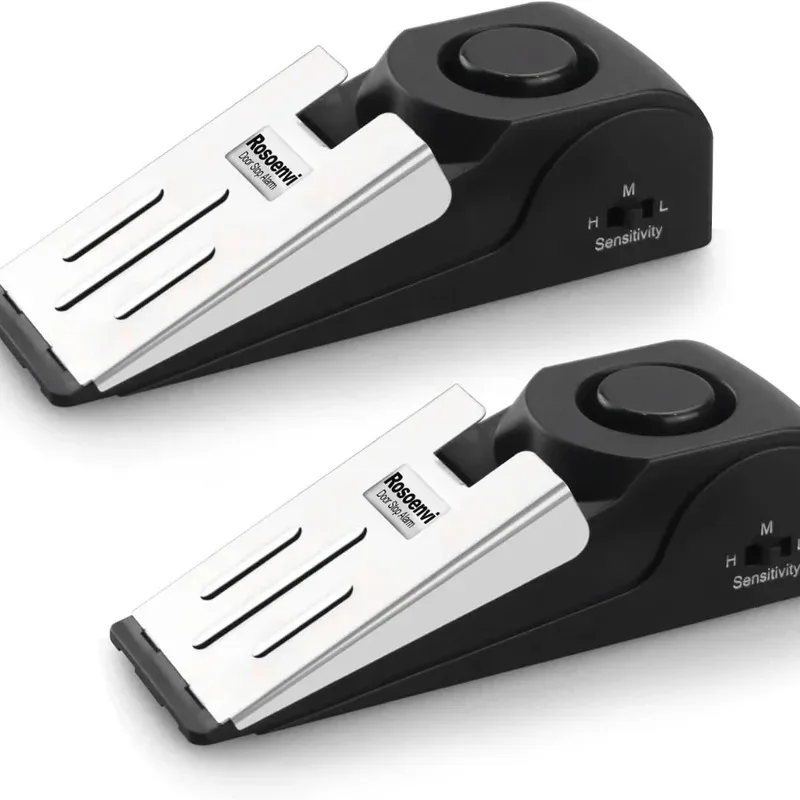 1-teiliger Türstopper-Alarm, Bodenkeil, Türstopper-Alarm für Sicherheitsalarm, Türsicherheit für Reisen, Apartment, Hotel und Zuhause Image