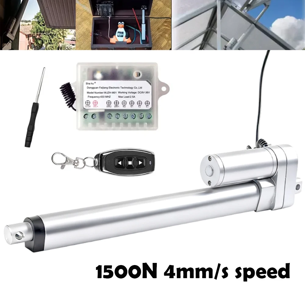 1500N 150 kg Linearantrieb mit Fernbedienung 4 mm/s Geschwindigkeit Linearantrieb für Fenstertüröffner 100 mm 150 mm 200 mm Hub