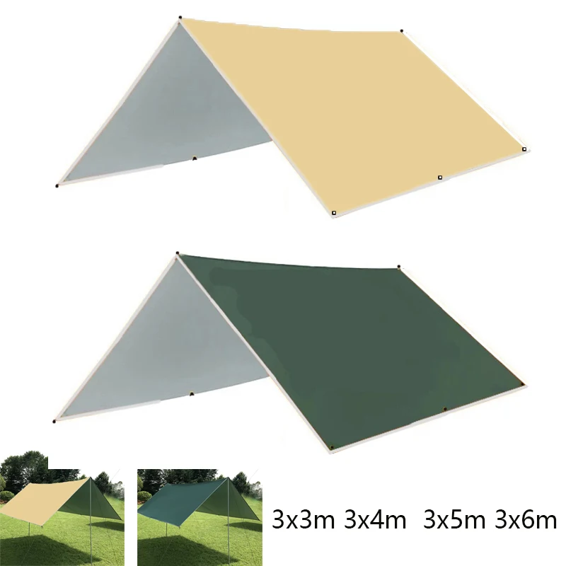 3x6m 3x5m 4x3m 3x3m Zeltplane Survival Sonnenschirm Markise Outdoor Rucksackreisen wasserdicht Camping Markise Baldachin Zelt Image