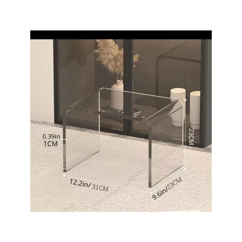 Modernacryl, kleiner niedriger Hocker zum Wechseln von Schuhen, transparenter und langlebiger Make-up-Hocker, neuer Balkon, kreativer Haustür für den Heimgebrauch